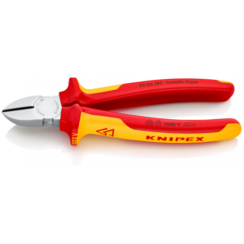 Клещи резачки странични хромирани 180mm, 70 06 180, KNIPEX - Промоции Knipex