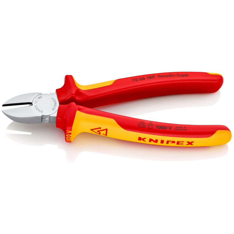 Клещи резачки странични хромирани 180mm, 70 06 180, KNIPEX - Промоции Knipex