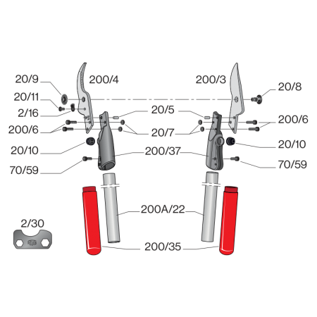 FELCO 200A-40 - Професионална ножица за клони