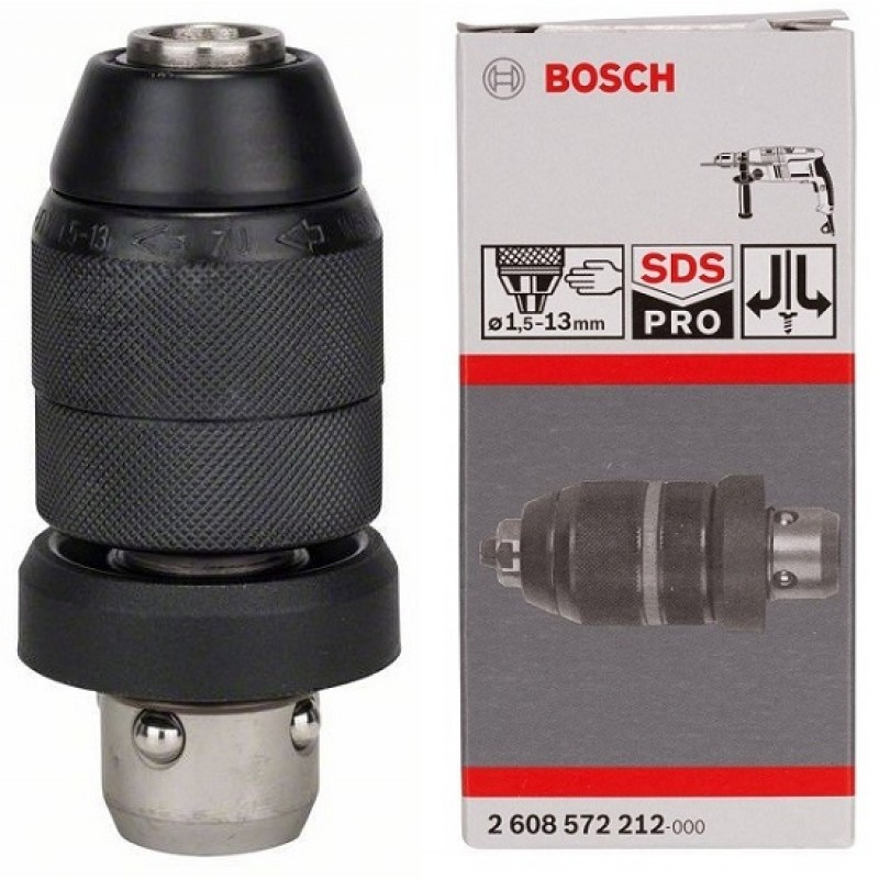 Бързозатягащ патронник за перфоратор, BOSCH, SDS+, 1.5-13 мм, 2608572212 - Промоции черен месец