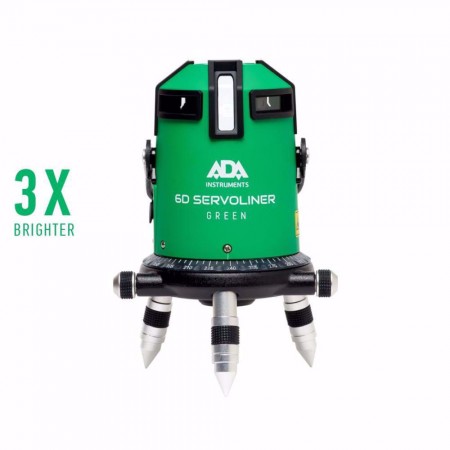 Лазерен нивелир ADA Instruments 6D SERVOLINER GREEN, зелен лъч, 40 m, 0.1 mm/m, IP54, ADA 6D SL GREEN