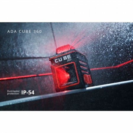Лазерен нивелир ADA CUBE 360 BASIC EDITION, 1H 360° + 1V, 20 m, до 70 m с приемник, ADA CUBE 360 BE