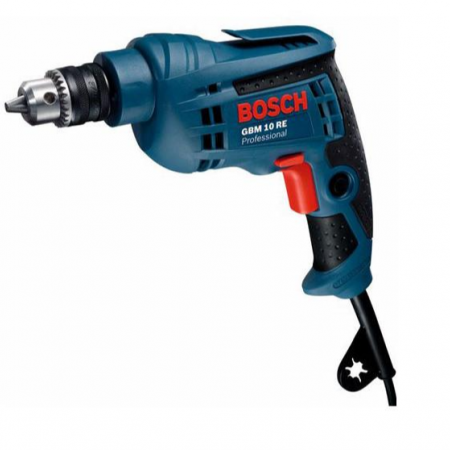 Бормашина Bosch електрическа безударна 600 W, 20 Nm, 0-2600 об./мин, 1-10 мм, GBM 10 RE