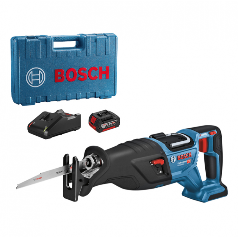 Саблен трион Bosch акумулаторен безчетков с 1 батерия и зарядно, 18 V, 5 Ah, 2900 хода/мин, 28 мм, GSA 185-Li - Акумулаторни саблени триони