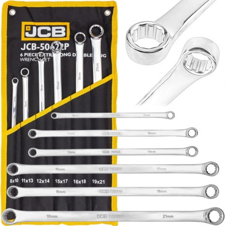 ДЪЛГИ ПРАВИ ЗВЕЗДОГАЕЧНИ КЛЮЧОВЕ JCB XL – КОМПЛЕКТ 6 БР. (8–21 ММ), 50622Р