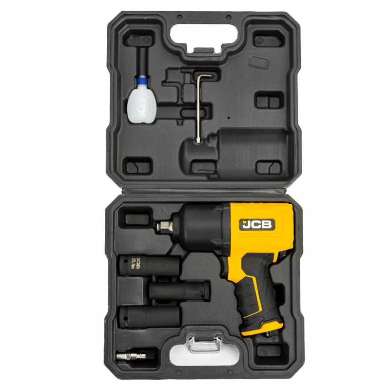 Пневматичен ударен гайковерт JCB, 1/2" 1450 Nm с 3 вложки, RP9510 KIT - Пневматични гайковерти