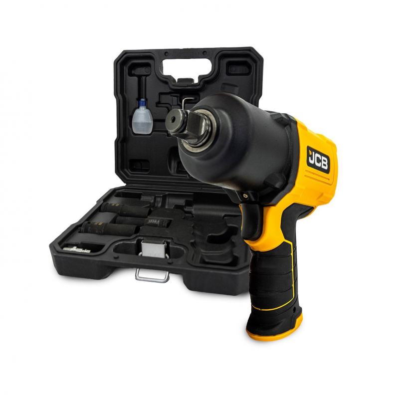 Пневматичен ударен гайковерт JCB, 1/2" 1450 Nm с 3 вложки, RP9510 KIT - Пневматични гайковерти