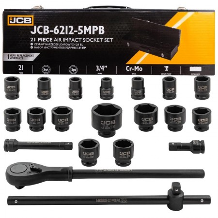 Гедоре ударно, камионско 21 части 3/4", JCB, 6212-5MPB