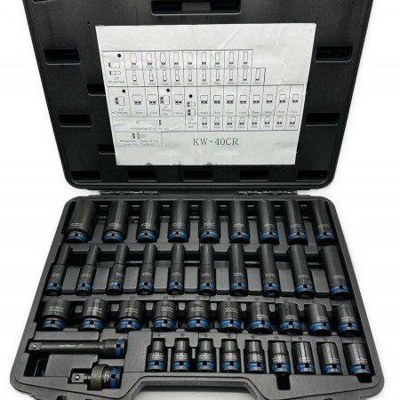 Комплект професионални ударни вложки 40 части 1/2", KRAFTWELLE, KW-40CR