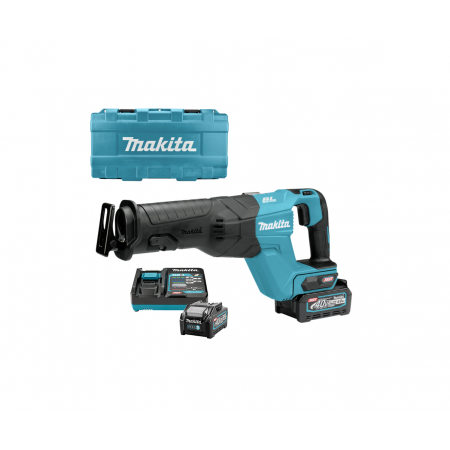 Саблен трион Makita акумулаторен с плавно регулиране с 2 батерии и зарядно, 40 V, 4 Ah, 0-3000 хода/мин, 32 мм, JR001GM201 + ПОДАРЪК от Макита България - батерия XGT BL4040F