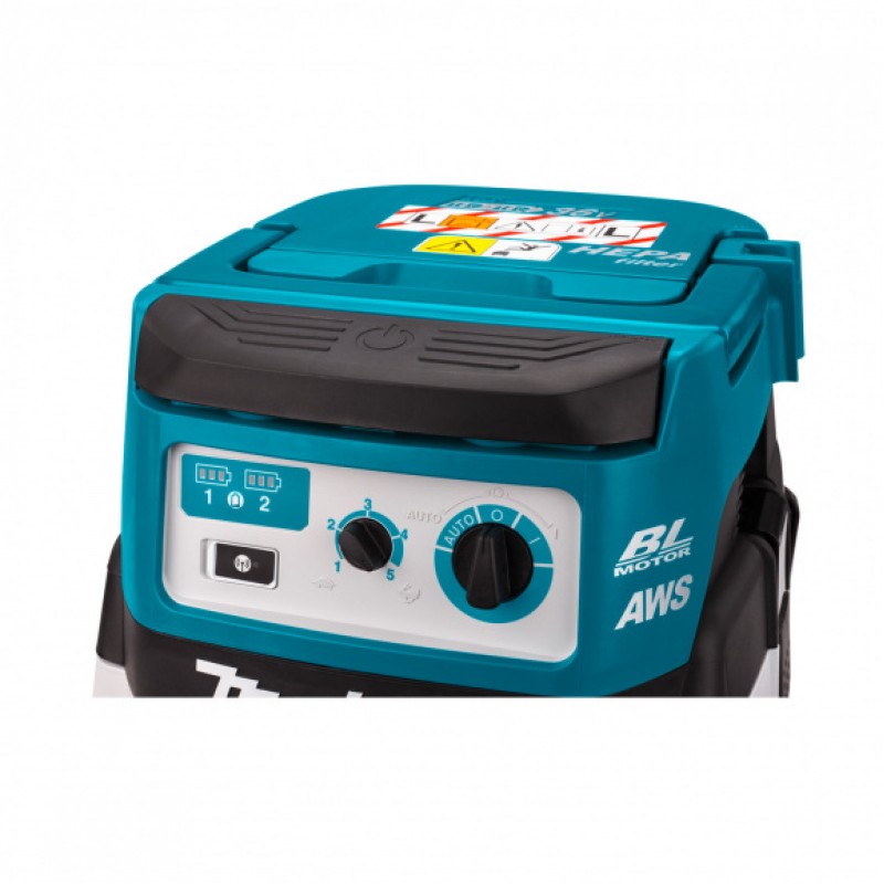 Акумулаторна прахосмукачка Makita DVC157LZX3, 18+18 V, 15 л, 2.4 м2/мин, без батерии и зарядно - Прахосмукачки
