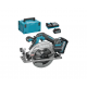 Акумулаторен ръчен циркуляр Makita с 2 батерии и зарядно, 40 V, 2.5 Ah, 165 мм, 5200 об./мин, HS012GD201 - Акумулаторни ръчни циркуляри