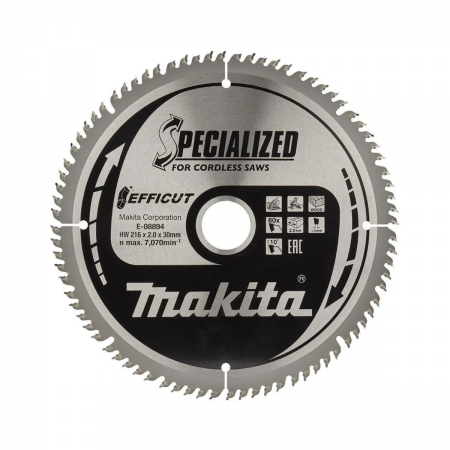 Циркулярен диск за дърво Makita E-08894, 216x30x1.5 мм, T80
