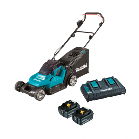 Акумулаторна косачка Makita DLM432PT2, 36 V, 5 Ah, 430 мм, с батерии и зарядно