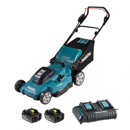 Акумулаторна косачка Makita DLM538CT2, LXT, 18+18 V, 2х5 Ah, 534 мм, 800 м², с 2 батерии и зарядно