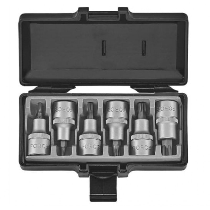 Вложки с накрайник торкс FORCE 1/2" ТХ25-ТХ55 6части - Бит вложки