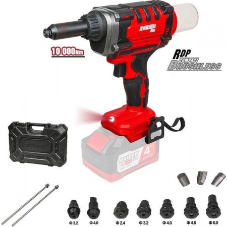 Акумулаторна безчеткова нитачка Raider RDP-BBRG20 Solo, R20, 20 V, 10000 N, с куфар и аксесоари, 030199
