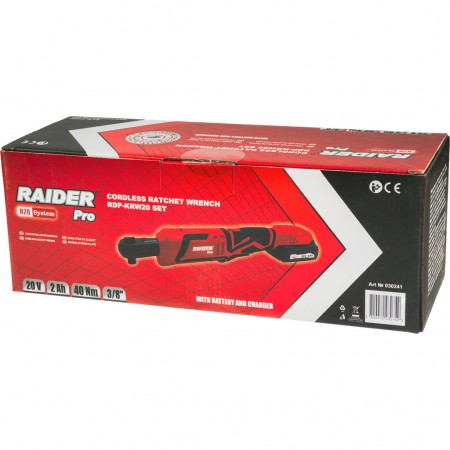 Акумулаторна тресчотка Raider R20 3/8" 40 Nm LED 2Ah RDP-KRW20, 030241