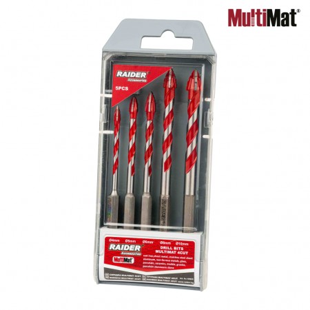Комплект мултифункционални свредла Raider MultiMat 4Cut, 5 бр., Ø4/5/6/8/10 mm, 159920
