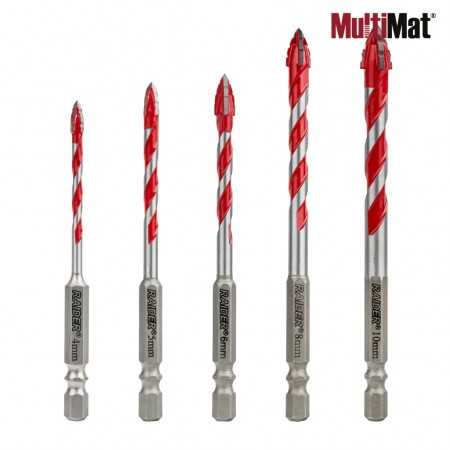 Комплект мултифункционални свредла Raider MultiMat 4Cut, 5 бр., Ø4/5/6/8/10 mm, 159920