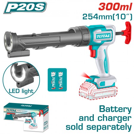Акумулаторен пистолет за картуши TOTAL, 20 V, 300 ml, 2800 N, без батерия, TL IND TCGLI2002