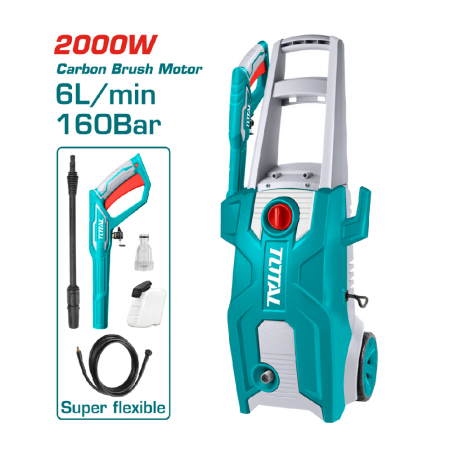 Водоструйка TOTAL INDUSTRIAL, 2000 W, IPX5, 160 Bar, 6 L/min, TL IND TGT11376