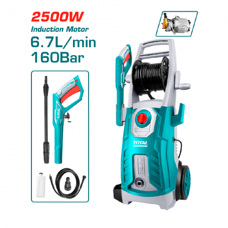 Водоструйка TOTAL INDUSTRIAL, 2500 W, IPX5, 160 BAR, 6.7 L/min, TL IND TGT11246