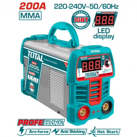 Апарат инверторен TOTAL INDUSTRIAL MMA, 15 - 200 A, TL IND TW220069E