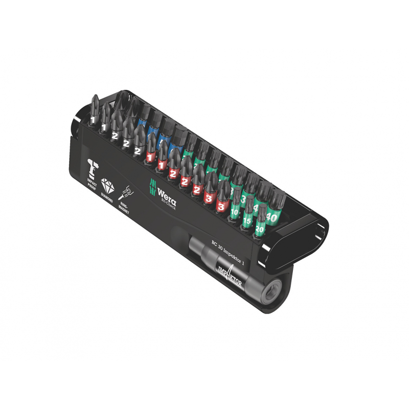 Комплект битове WERA Bit-Check 30 Impaktor 1 с държач (30 части) - Битове