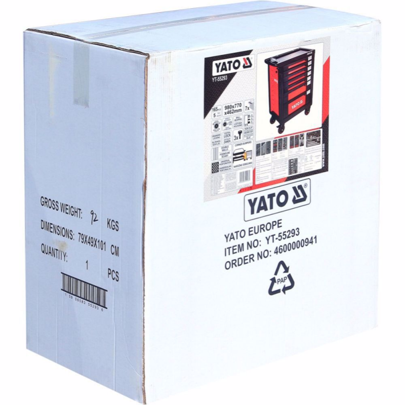 Количка за инструменти YATO, YT 55293, 7 чекмеджета, 165 части - Промоции Yato