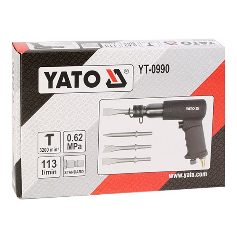 Пневматичен къртач YATO, YT 0990, 10 мм, 3200 уд/мин - Пневматични къртачи