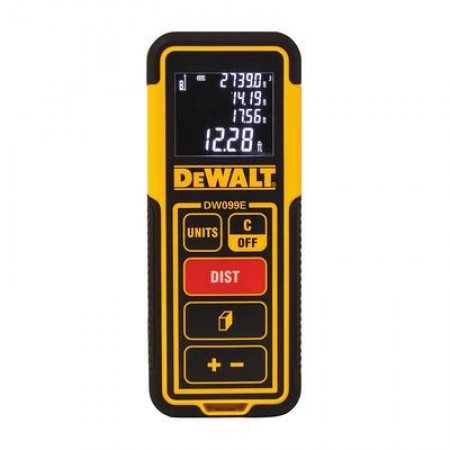Лазерна ролетка DeWALT DW099E, 30 м противоударна с LCD дисплей , 1.5 мм/м