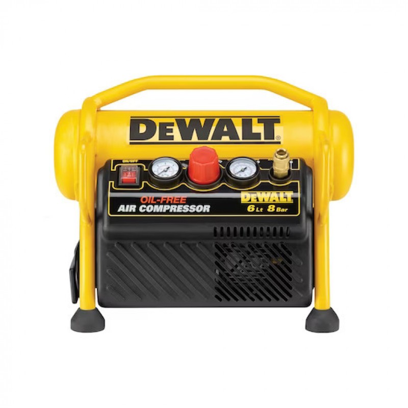 Монофазен безмаслен компресор DeWALT DPC6MRC, 1100 W, 75-170 л/мин, 8 бара, 6 л - Компресори за въздух