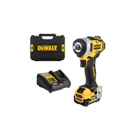 Гайковерт акумулаторен DeWALT с безчетков двигател с 1 батерия и зарядно, 12 V, 5 Ah, 340 Nm, квадрат, 1/2", DCF901P1