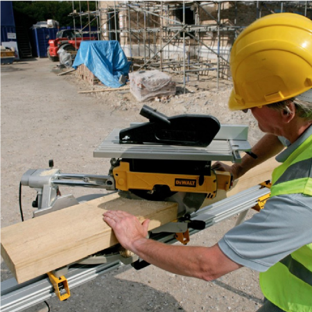 Настолен циркуляр DeWALT герунг с горен плот 1500 W, ф 305 мм, 3000 об./мин, D27111