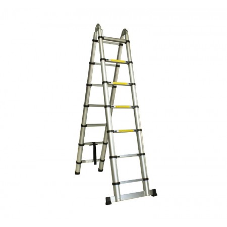 Алуминева телескопична двураменна стълба GRASKO GR55109, 2x7, 440 см