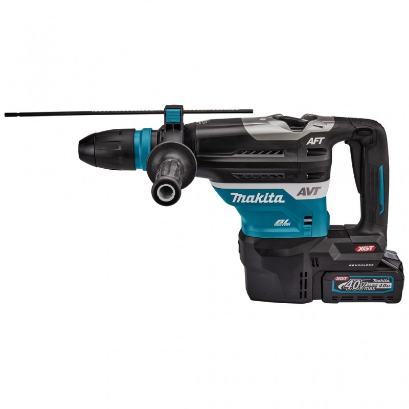 Перфоратор Makita акумулаторен с 2 батерии и зарядно, SDS-max, 40 V, 4 Ah, 8 J, 1450-2900 уд./мин, HR005GM202 - Акумулаторни перфоратори