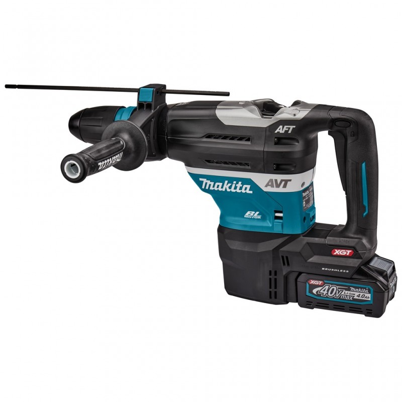 Перфоратор Makita акумулаторен с 2 батерии и зарядно, SDS-max, 40 V, 4 Ah, 8 J, 1450-2900 уд./мин, HR005GM202 - Акумулаторни перфоратори