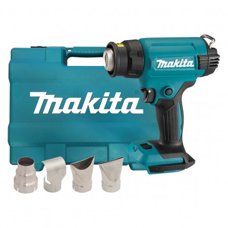 Акумулаторен пистолет за горещ въздух Makita DHG181ZK, 18 V, 120-200 л/мин, с куфар, без батерия и зарядно