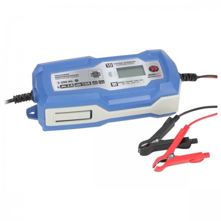 Автоматично зарядно устройство за акумулатори Dedra DEPM022LFP, 6/12V, 10A, LCD, LiFePO4 / LFP, 3-200Ah
