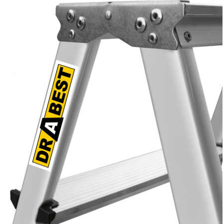 Алуминиева двураменна стълба DRABEST 03082400, 2x4, 0.8 м, 125 кг