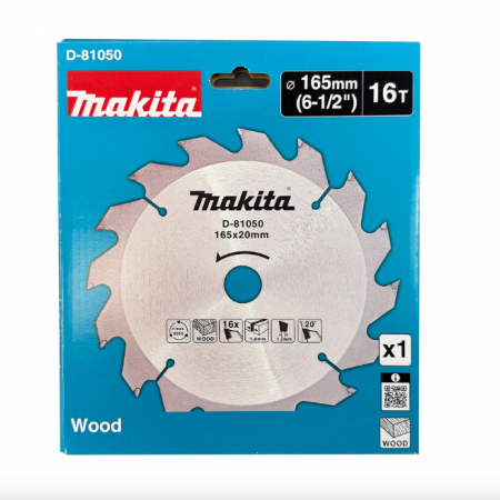 Циркулярен диск за дърво Makita D-81050, Ø 165 мм, отвор 20 мм, 16 зъба 
