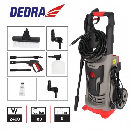 Електрическа водоструйка DEDRA DED8824, 2400W 120/180 бара, 480 л/ч, с аксесоари