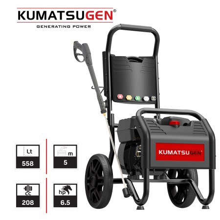 Бензинова водоструйка KUMATSUGEN KPW300, 250 бара, 558 л/ч, 6,5 к.с., 4.9 kW, 5 дюзи