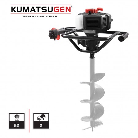 Моторен свредел KUMATSUGEN KAD120, 52см3, 2 к.с., 1.5 kW, плавен старт