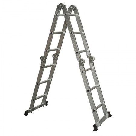 Алуминиева мултифункционална алуминиева стълба Smart Storage, 4х3, 3,7 м, 150 кг